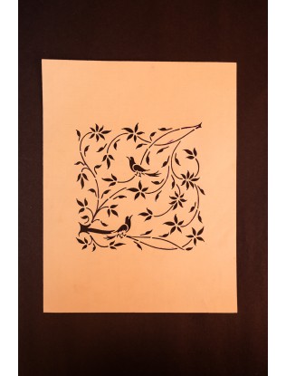Bird and Flower Sanjhi Paper Art