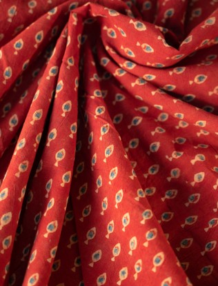 Ajrak Fabric Hand Block Printed for Daily Wear | Sanatkada