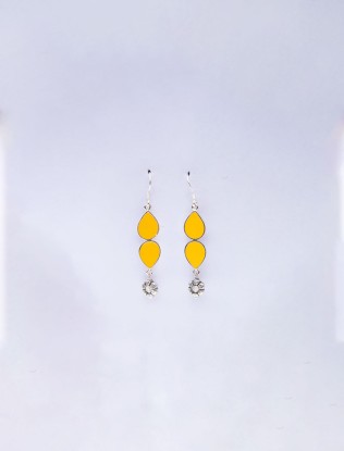 Earring Yellow Pair Made with Love by Artisan Daayita