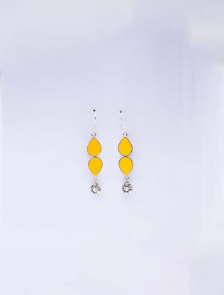 Earring Yellow Pair Made with Love by Artisan Daayita