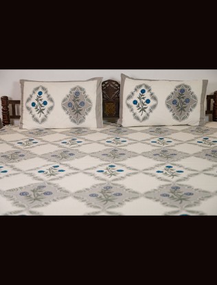 Double Bed Sheet in Soothing White Cotton | Sanatkada