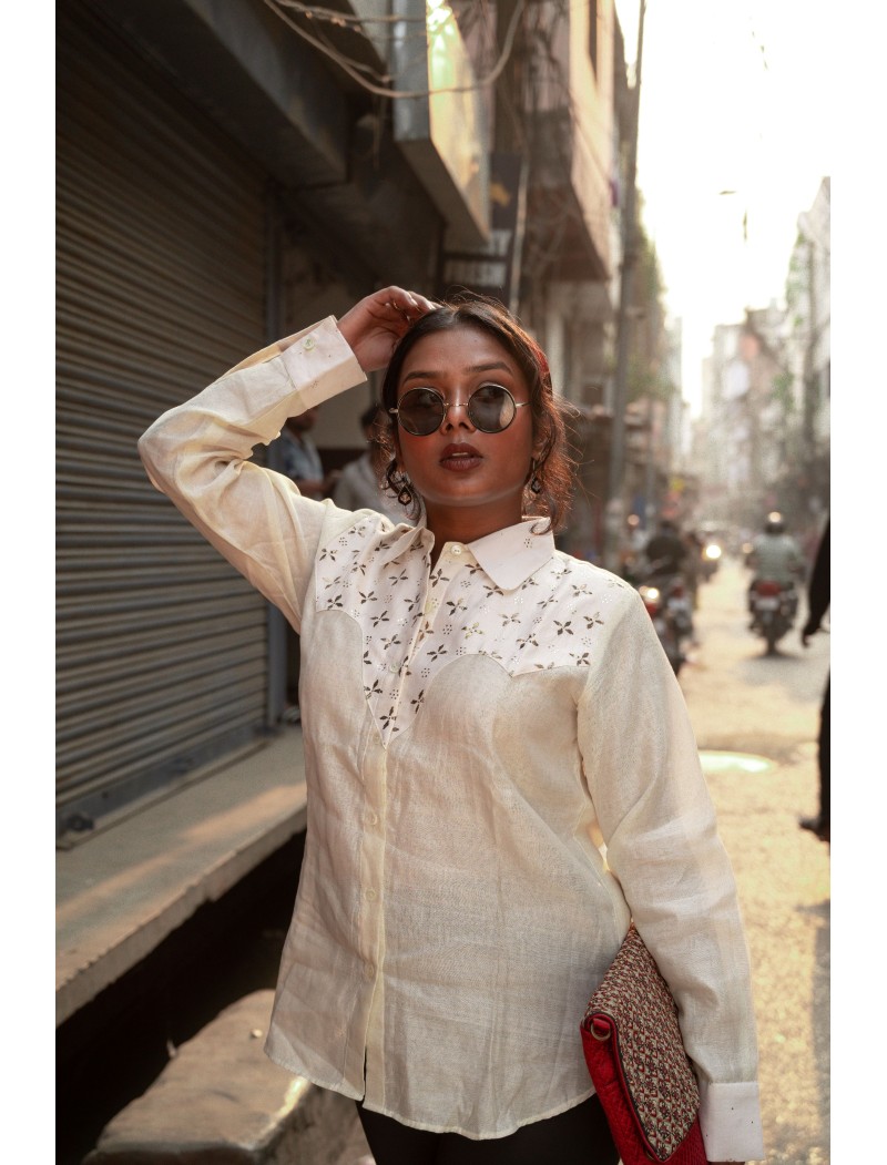 Women Shirt with Mukaish Work F/S Women Shirt with Mukaish Work F/S