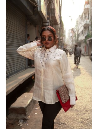 Women Shirt with Mukaish Work F/S