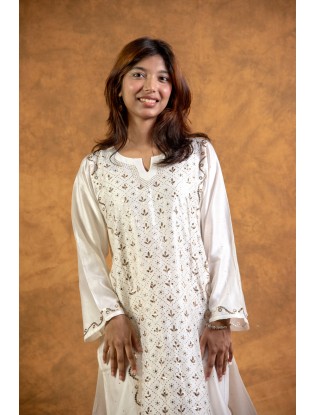 Women Long Panel Kurta with Mukaish Work Q/S