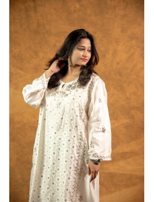 Women Long Panel Kurta with Mukaish Work Q/S