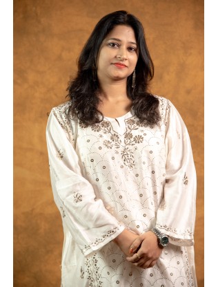 Women Long Panel Kurta with Mukaish Work Q/S