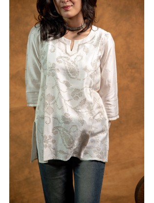 Women Top with Mukaish Work Q/S