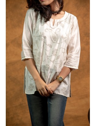 Women Top with Mukaish Work Q/S