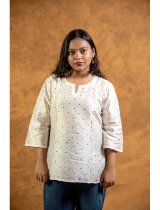 Women Top with Mukaish Work Q/S