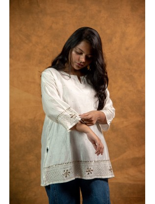 Women Top with Mukaish Work Q/S