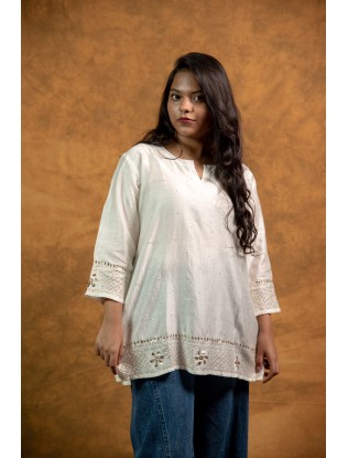 Women Top with Mukaish Work Q/S