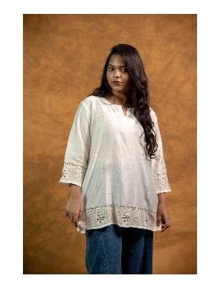 Women Top with Mukaish Work Q/S