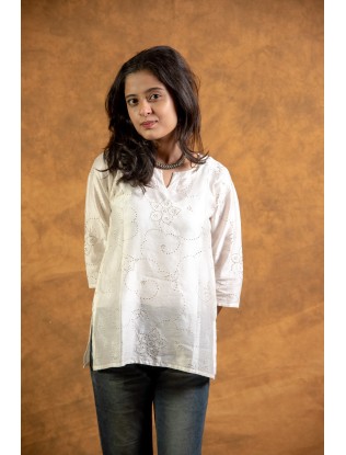 Women Top with Mukaish Work Q/S