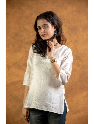 Women Top with Mukaish Work Q/S