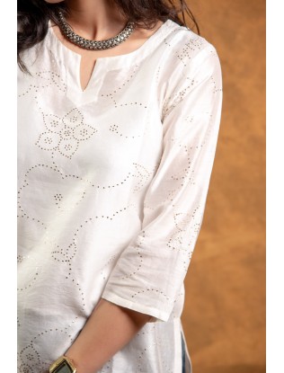 Women Top with Mukaish Work Q/S