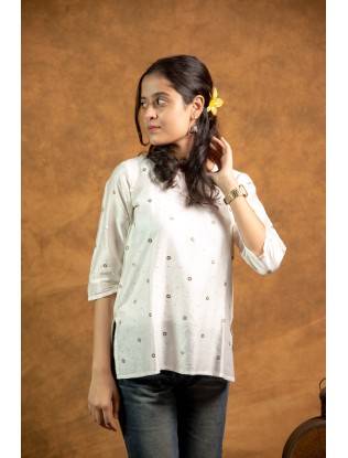 Women Top with Mukaish Work Q/S