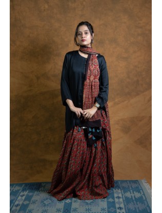 Ajrakh printed Gharara
