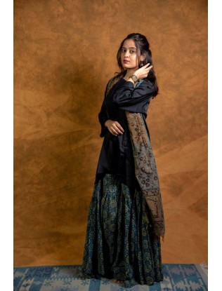 Ajrakh printed Gharara