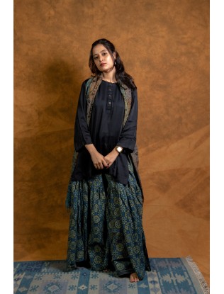 Ajrakh printed Gharara