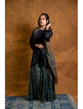 Ajrakh printed Gharara
