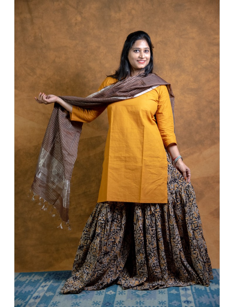 Ajrakh printed Gharara Ajrakh printed Gharara