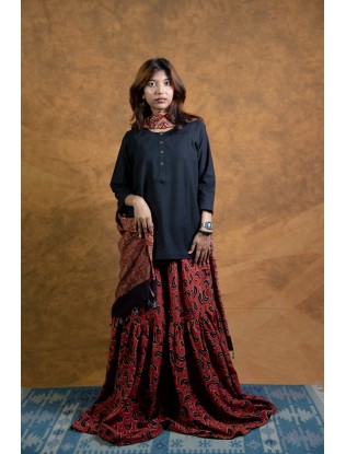 Ajrakh printed Gharara