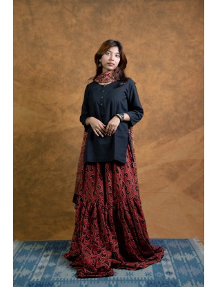 Ajrakh printed Gharara