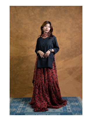 Ajrakh printed Gharara