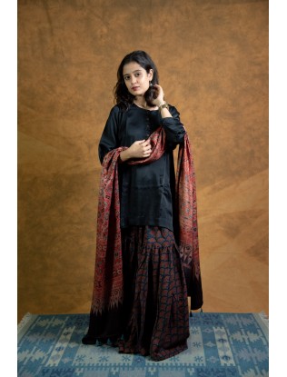 Ajrakh printed Gharara