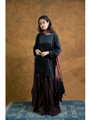 Ajrakh printed Gharara