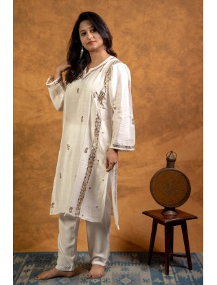 Women Long Panel Kurta with Mukaish Work Q/S