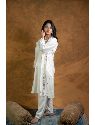 Women Long Panel Kurta with Mukaish Work Q/S