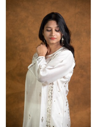 Women Long Panel Kurta with Mukaish Work Q/S