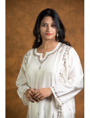 Women Long Panel Kurta with Mukaish Work Q/S