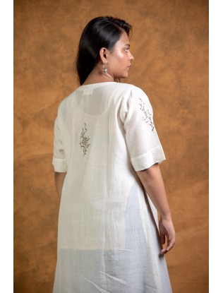 Women Long Panel Kurta with Mukaish Work H/S