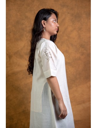 Women Long Panel Kurta with Mukaish Work H/S