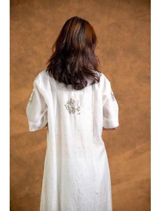Women Long Panel Kurta with Mukaish Work H/S