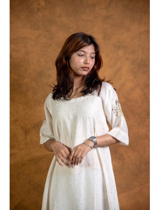 Women Long Panel Kurta with Mukaish Work H/S