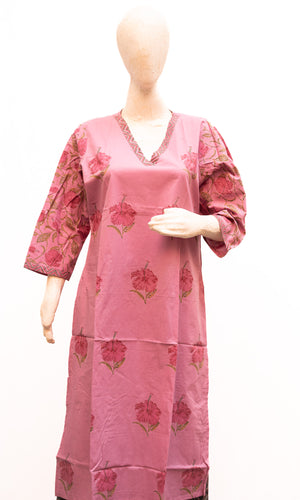 Women V Neck Long Kurta