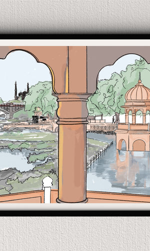 Sketching of Glimpses of Heritage: Kudia Ghat Through Mughal Arches