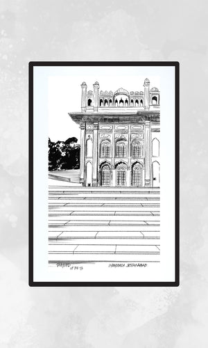 Sketching of Regal Facade of Sibtainabad Imambara